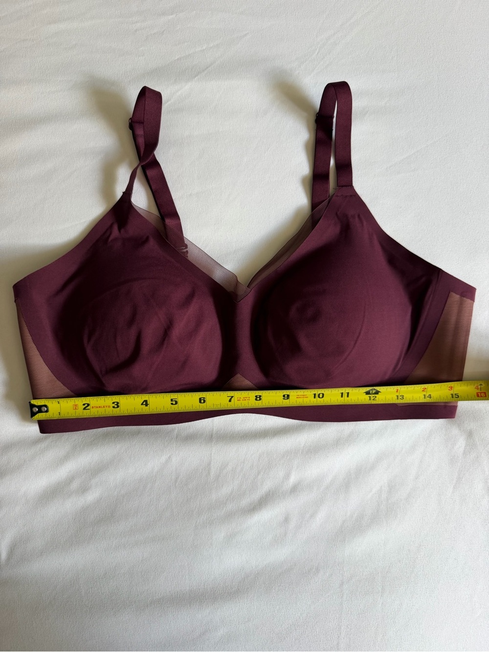 Honeylove Burgundy CrossOver Mesh Wireless Smoothing Bra - Picture 12 of 13